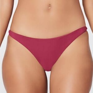 L*Space Camacho Ribbed Bikini Bottom Small Cabernet NWT